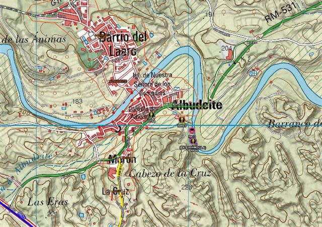 Incendio de cañas/matorral declarado en el río Mula, en Albudeite